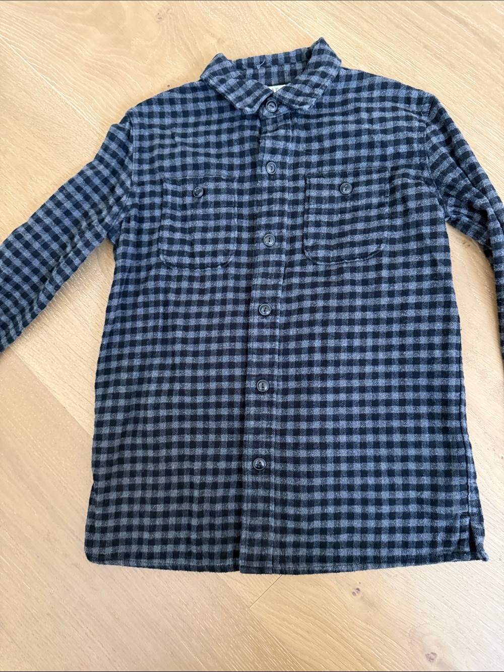 GAP Navy and Black Plaid Button-Down Shirt